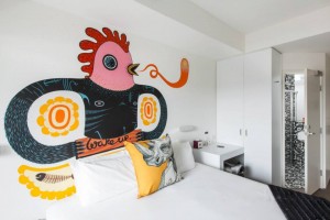 Hotel room mural